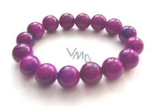 Sugilit náramek elastický přírodní kámen, kulička 14 mm / 16 - 17 cm, Láska • Moudrost • Pravda