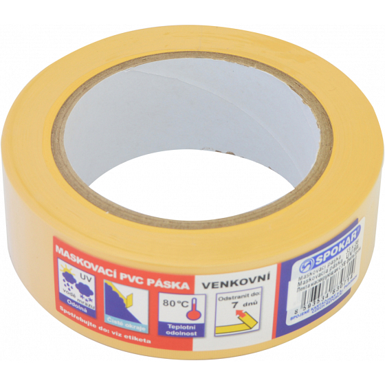 Spokar PVC-Abdeckband, Outdoor, UV- und wasserbeständig, Sticks Woche, 38 mm × 33 m