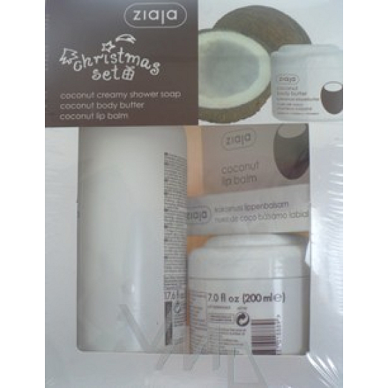 Ziaja Coconut Lip Balm + Duschcreme + Körperbutter, Kosmetikset