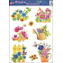 Fensterfolie ohne Kleber Garten bunte Schmetterlinge mit Blumen 42 x 30 cm