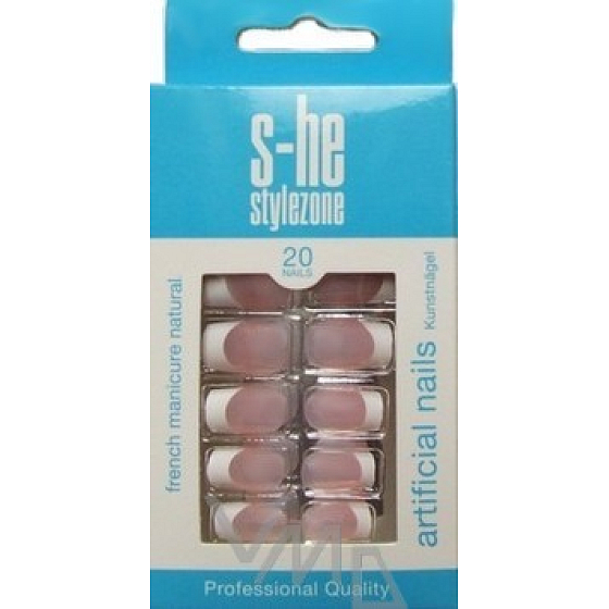 S-he Stylezone Artificial Nails Kunstnägel für French Manicure 20 Stück