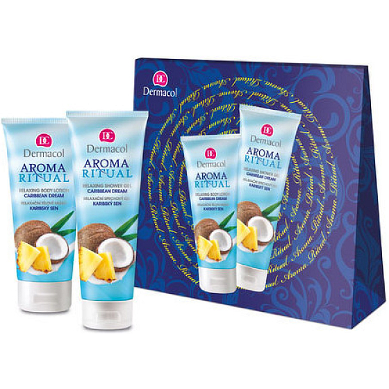 Dermacol Aroma Ritual Karibischer Traum Entspannendes Duschgel 250 ml + Körperlotion 200 ml, Kosmetikset