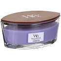 WoodWick Lavender Spa - Duftkerze Lavendel Spa mit breitem Holzdocht und Deckel, Glasboot 453 g