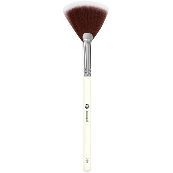 Dermacol Master Brush Fan Cosmetic Brush mit synthetischen Borsten für Highlighter, Abstauben D59