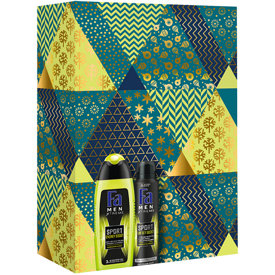 Fa Männer Sport Energy Boost Duschgel 250 ml + Männer Sport Energy Boost Antitranspirant Spray für Männer 150 ml, Kosmetikset