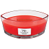 WoodWick Crimson Berries - Rowan Beeren mit Gewürzduftkerze mit breitem Holzdocht und Glasbootdeckel 453 g