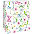 Ditipo Geschenk Papiertüte 18 x 10 x 22,7 cm weiße, farbige Schmetterlinge und Blumen