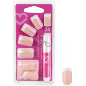 Diva & Nice Adhesive Nägel French Manicure mit Kleber 24 Stück NFD03-CBP