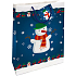 Nekupto Geschenkpapierbeutel 46 x 33 x 10,5 cm Blau mit Schneemann und Schneeflocken