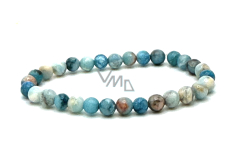 Larimar-Armband elastischer Naturstein, Kugel 6 mm / 16 - 17 cm, Stein des mythischen Atlantis