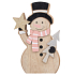 Schneemann aus Holz mit rosa Schal zu stehen 15 cm