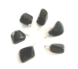 Obsidian schwarz Trommelanhänger Naturstein S, ca. 2 - 2,5 cm, Rettungsstein