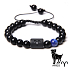 Onyx Widder Sternzeichen, Natursteinarmband, 8mm Kugel/ verstellbare Größe, Lebenskraftstein