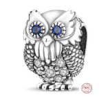 Charms Sterling Silber 925 Eule - Eule, Weisheit, Wissenschaft, Wissen, Perle am Armband Tier