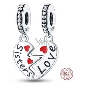 Charme Sterling Silber 925 Schwestern teilbar Charme Herz 2in1, Anhänger am Armband Familie Charme Sterling Silber 925 Schwestern teilbar Charme Herz 2in1, Anhänger am Armband Familie