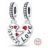 Charme Sterling Silber 925 Schwestern teilbar Charme Herz 2in1, Anhänger am Armband Familie