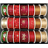 Nekupto Stoff-Weihnachtsband Rot golden dunkelrot Sterne 25 mm x 2,5 m