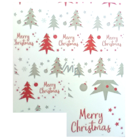 Nekupto Dárkový balicí papír vánoční 70 x 200 cm Classic bílý červený nápis Merry Christmas