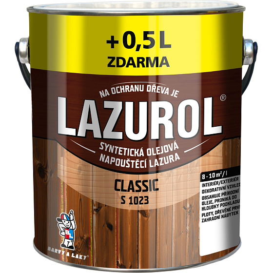 Lazurol Classic S1023 dünnschichtige Holzlasur mit Ölen, 0022 Palisander, 2,5 + 0,5 l