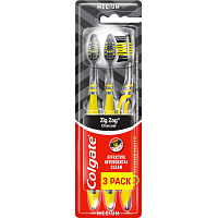 Colgate Zig Zag Charcoal Zahnbürste, medium, 3 Stk