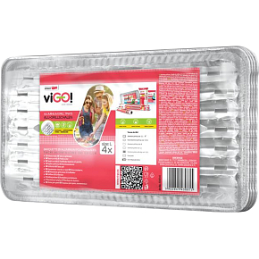 Quickpack viGO Grillplatten, Abmessungen 23 × 34 cm, Verpackung 4 Stück