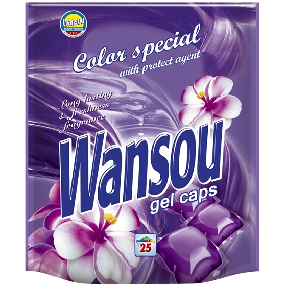 Wansou Color Spezielle konzentrierte Gelwaschkapseln für farbige Wäsche 25 Stück