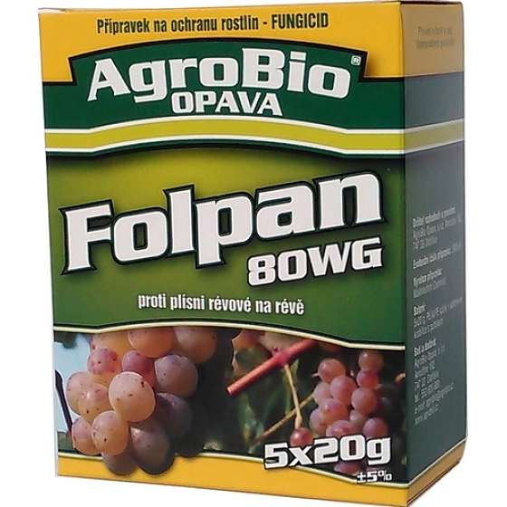 AgroBio Folpan 80 WG gegen Weinrebenschimmel in Weinrebe 5 x 20 g