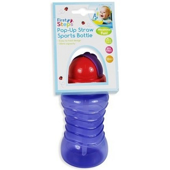 Erste Schritte 12+ Flasche mit Strohhalm für Kinder lila 310 ml