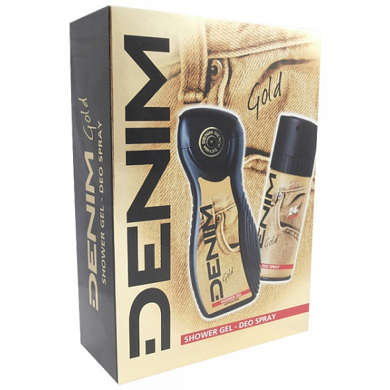 Denim Gold Duschgel für Männer 250 ml + Deodorant Spray 150 ml, Kosmetikset