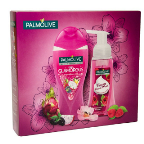 Palmolive Glamorous Duschgel 250 ml + Himbeerschaumseife 250 ml, Kosmetikset