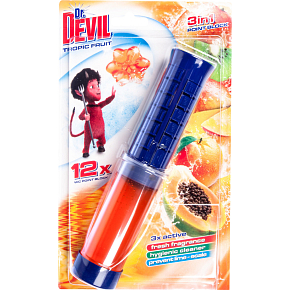 Dr. Devil 3-in-1 Point Block WC Block in Tube Tropic Fruit, 75 ml