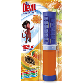 Dr. Devil 3-in-1 Point Block WC Block in Tube Tropic Fruit, 75 ml