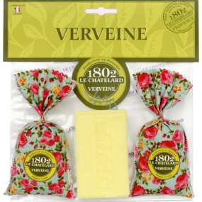 Le Chatelard Verbena und Lemon Stoffbeutel gefüllt mit duftender Mischung 2 x 18 g + Toilettenseife 100 g, Kosmetikset