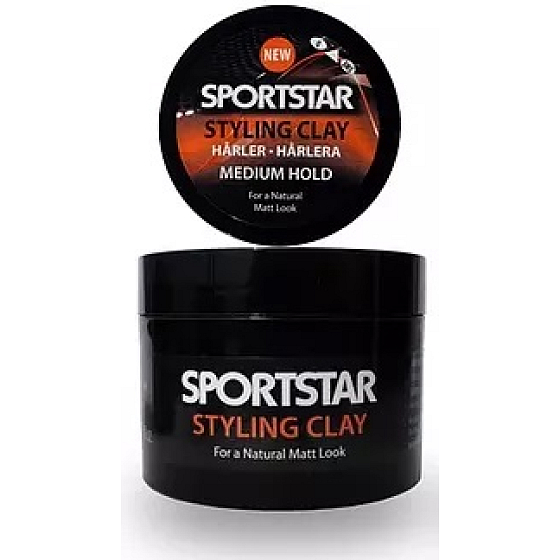 Sportstar Styling Clay Modellierknete für Haare, mittlerer Halt 50 ml