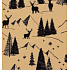 Zöwie Geschenkpapier 70 x 150 cm Weihnachten Luxus Scandi mit geprägten goldschwarzen Bäumen mit Hirschen