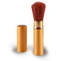 Diva & Nice Kosmetikpinsel mit synthetischer Borstenkappe gold mini 9 cm