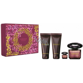 Versace Crystal Noir Eau de Toilette 90 ml + Körperlotion 100 ml + Duschgel 100 ml + Eau de Toilette 5 ml Miniatur, Geschenkset für Frauen