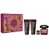 Versace Crystal Noir Eau de Toilette 90 ml + Körperlotion 100 ml + Duschgel 100 ml + Eau de Toilette 5 ml Miniatur, Geschenkset für Frauen