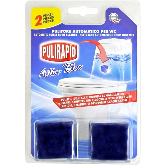 Pulirapid WC Cubo Active Blue Desinfektionsmittelwürfel für den WC-Tank 2 Stück