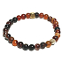 Sardonyx-Armband elastischer Naturstein, Kugel 6 mm / 16-17 cm, Stein des Glücks und der Lebenskraft