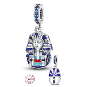 Sterling Silber 925 Ägypten Pharao Tutanchamun's Charm, Reise-Armband-Anhänger Sterling Silber 925 Ägypten Pharao Tutanchamun's Charm, Reise-Armband-Anhänger