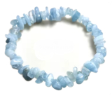 Aquamarin-Armband elastisch gehackter Naturstein 19 cm, Symbol der Gerechtigkeit