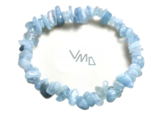 Aquamarin-Armband elastisch gehackter Naturstein 19 cm, Symbol der Gerechtigkeit