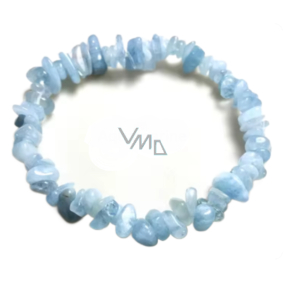Aquamarin-Armband elastisch gehackter Naturstein 19 cm, Symbol der Gerechtigkeit Aquamarin-Armband elastisch gehackter Naturstein 19 cm, Symbol der Gerechtigkeit