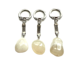 Achate weiß Trommel Anhänger Schlüsselanhänger Naturstein, ca. 10 cm,