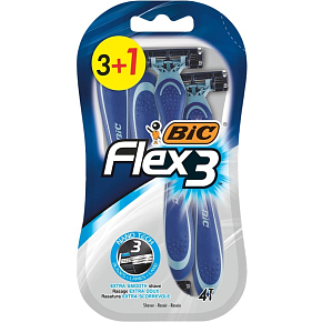 BIC Flex 3 Einweg-Rasierer für Männer FLEX 3 Klingen 3+1 Stück