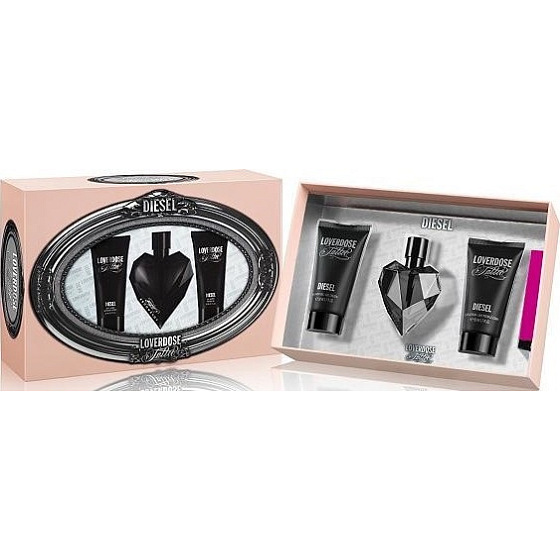 Diesel Loverdose Tattoo parfümiertes Wasser 30 ml + Duschgel 50 ml + Körperlotion 50 ml + parfümiertes Wasser 1,5 ml, Geschenkset