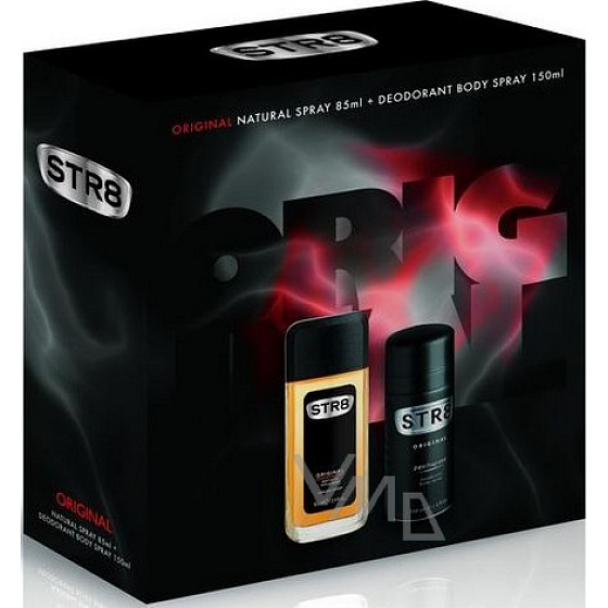 Str8 Original parfümiertes Deodorantglas für Männer 85 ml + Deodorant Spray 150 ml, Kosmetikset