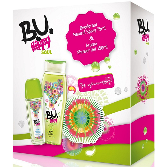 BU Hippy Soul parfümiertes Deo-Glas 75 ml + Duschgel 250 ml, Geschenkset für Frauen