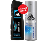 Adidas Climacool 48h Antitranspirant Deodorant Spray für Männer 150 ml + Adidas Intense Clean Shampoo für normales Haar 200 ml, Kosmetikset